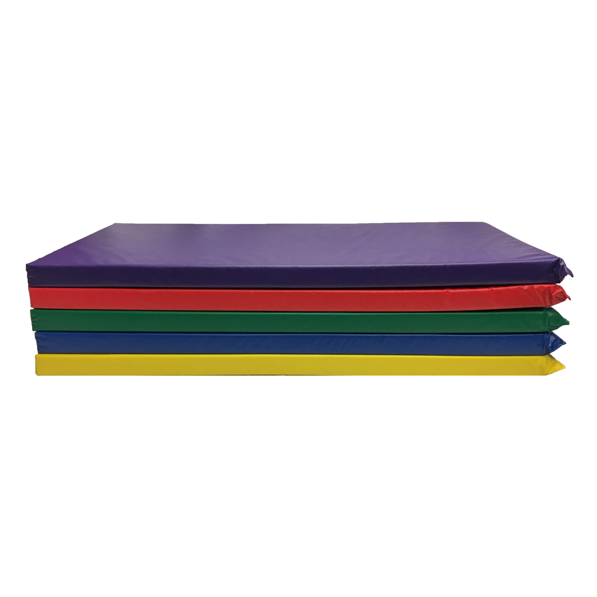 5 PACK OF 2" RAINBOW DESIGNER KINDERMATS (RED, YELLOW, GREEN, BLUE, PURPLE) + 5 FITTED SHEETS FOR RAINBOW MATS