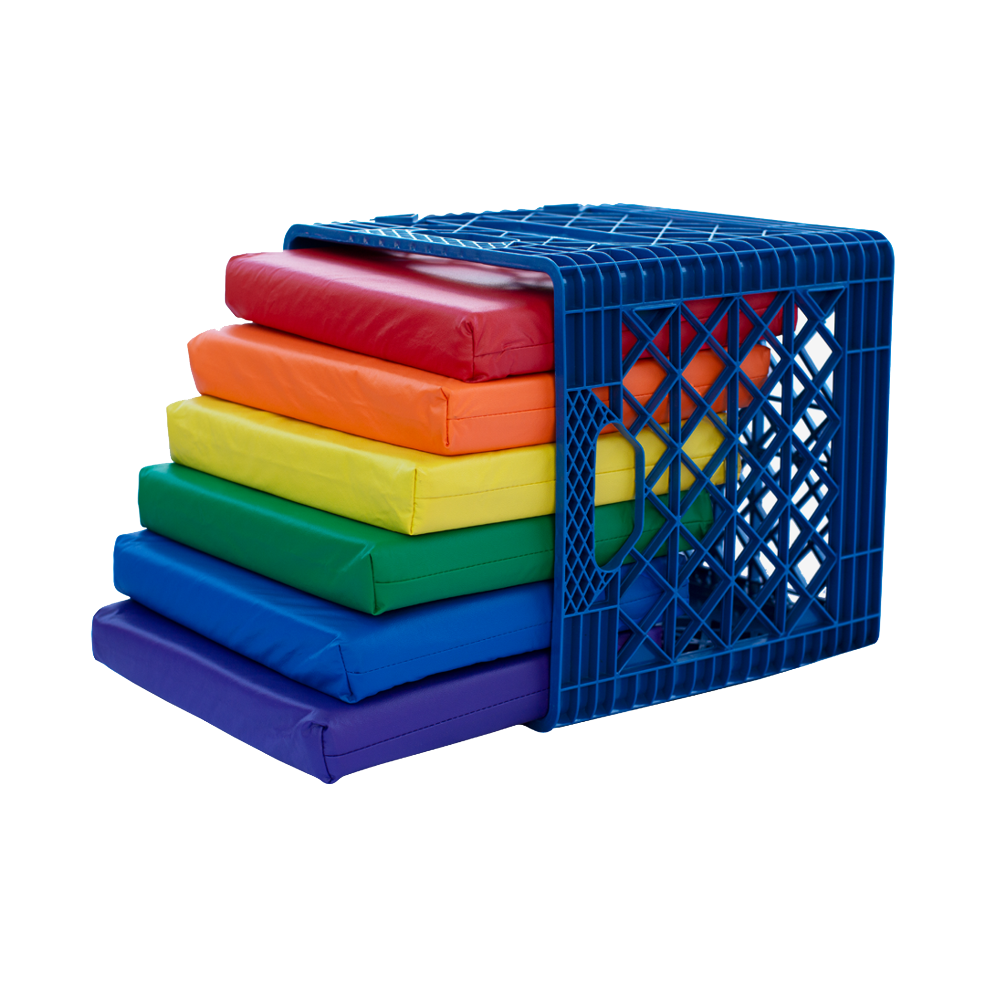 KINDERCRATE WITH 6 SQUARE KINDERCUSHIONS