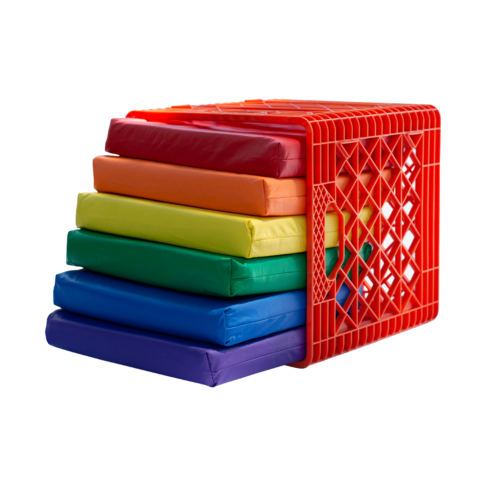 KINDERCRATE WITH 6 SQUARE KINDERCUSHIONS