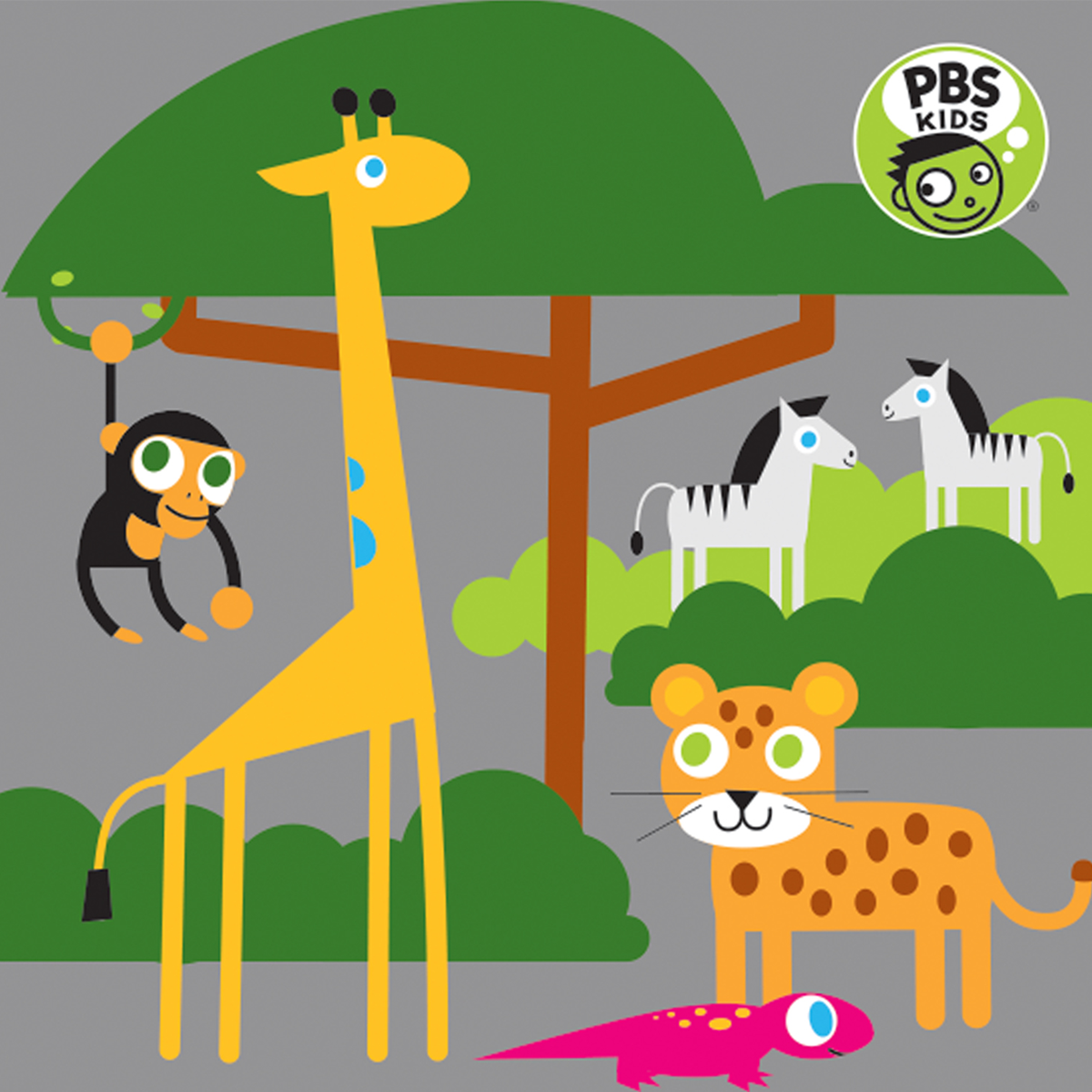 PBS KIDS "SAFARI PARTY" KINDERMAT SHEETS